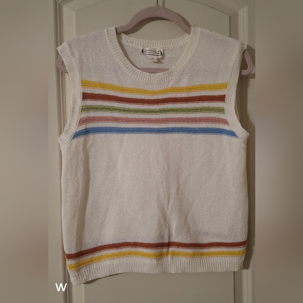 Loveriche rainbow‎ vest sz medium style 80's indie sweater tank academia college